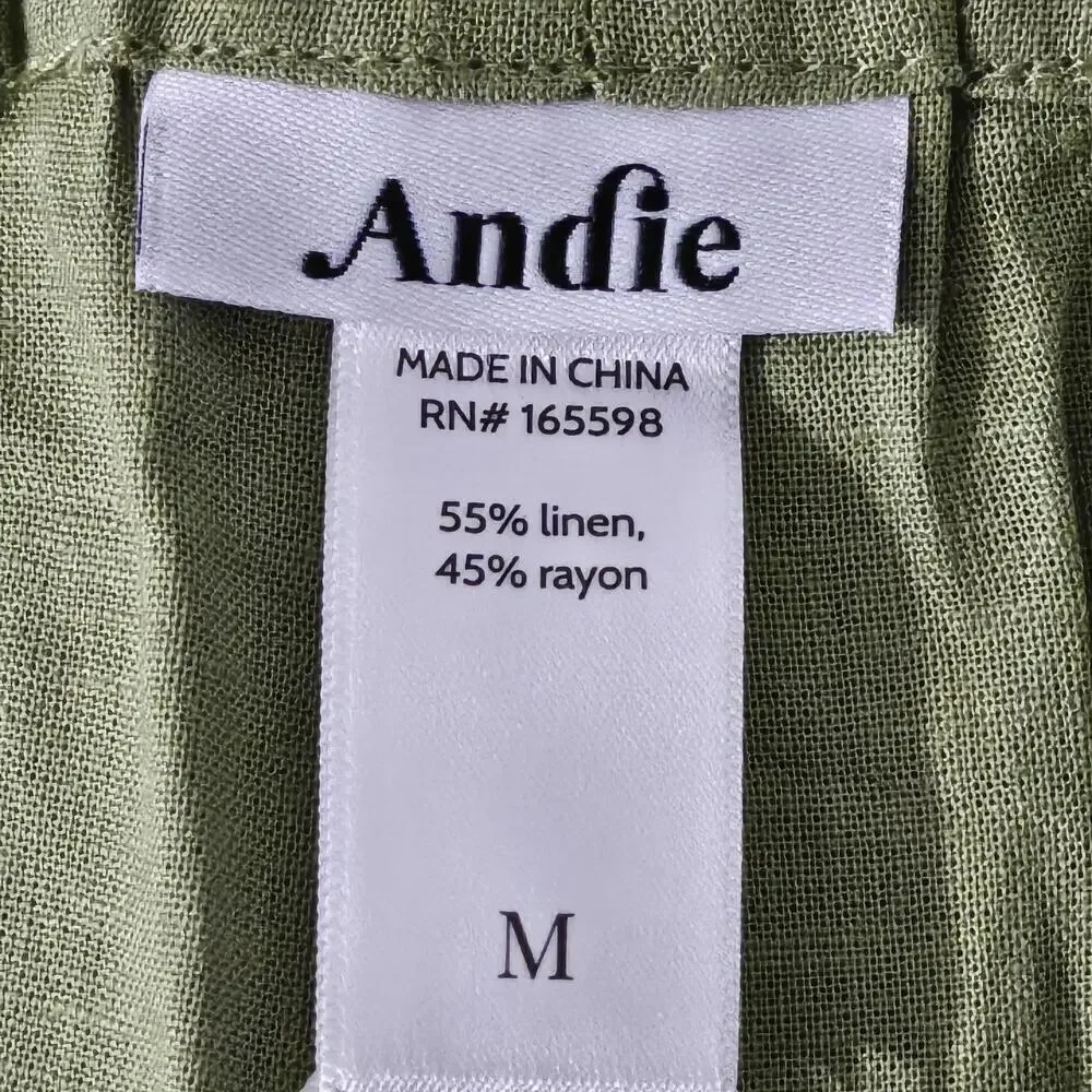 2/$30 Andie The Graciosa Linen Shorts Ivy Size M | Lightweight Summer Essential - Picture 4 of 6